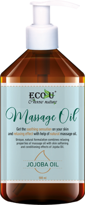 Eco U Relaxing Natural Massage Oil with Jojoba Oil 500ml