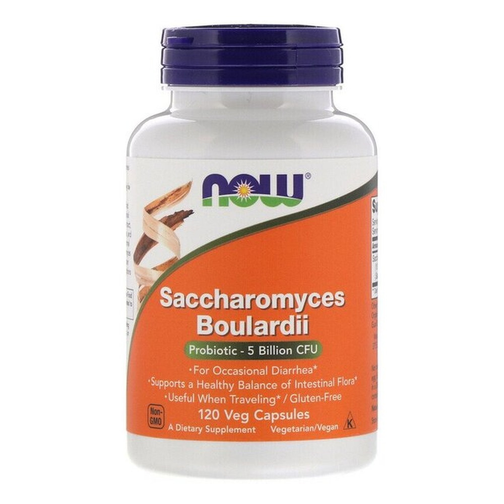 NOW Foods Saccharomyces Boulardii for Healthy Gut Flora 120 Vcaps