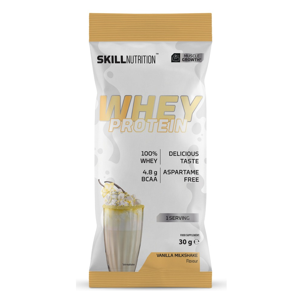 Skill Nutrition Whey Protein Powder, Vanilla Milkshake - 30g (1 serving)
