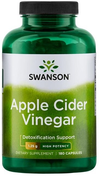 Swanson Apple Cider Vinegar 1250mg for Digestion & Metabolism 180 Capsules