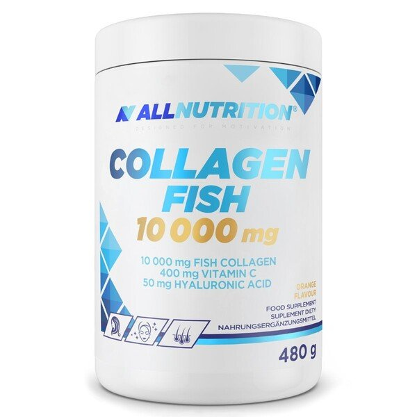 Allnutrition Collagen Fish 10000mg Orange Hydrolysed Collagen Powder For Healthy Skin and Joints 480g