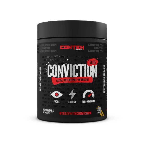 Conteh Sports Conviction Elite Mango Sherbet Pre-Workout for Energy and Focus 400g