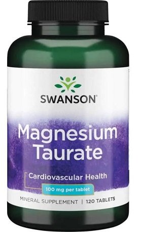 Swanson Magnesium Taurate 100mg for Muscle and Nervous System Support 120 Tablets