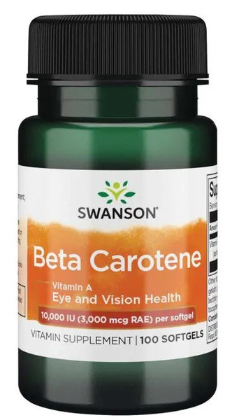 Swanson Beta-Carotene 10000 IU Supporting Skin and Vision 100 Softgels
