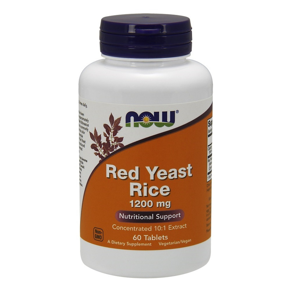 NOW Foods Red Yeast Rice Concentrated 10:1 Extract 1200mg 60 Tablets