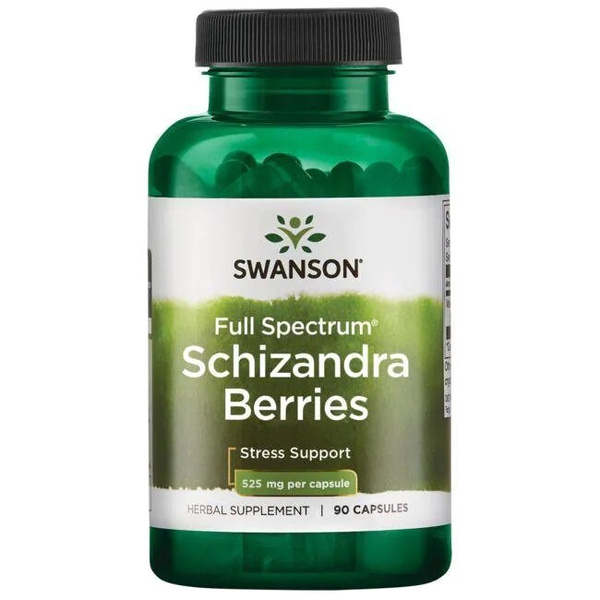 Swanson Full Spectrum Schizandra Berries 525mg for Stress & Vitality 90 Capsules