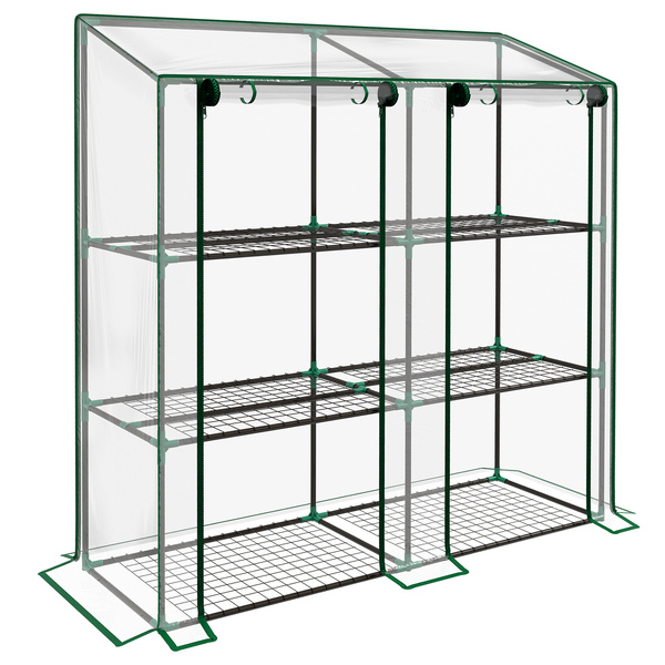 Outsunny 46 x 143cm Three-Shelf Mini Greenhouse - Clear