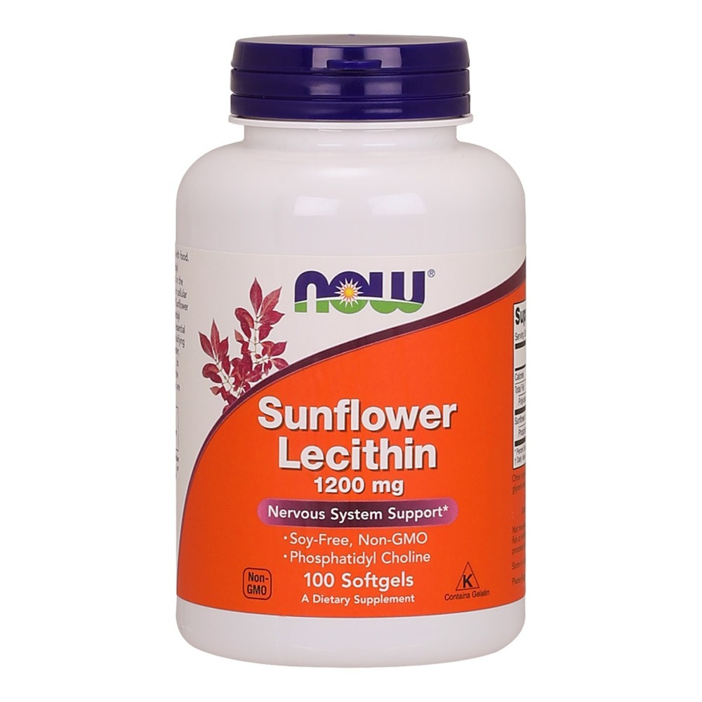 Now Foods Sunflower Lecithin 1200mg Sunflower Seed Lecithin 100 Softgels