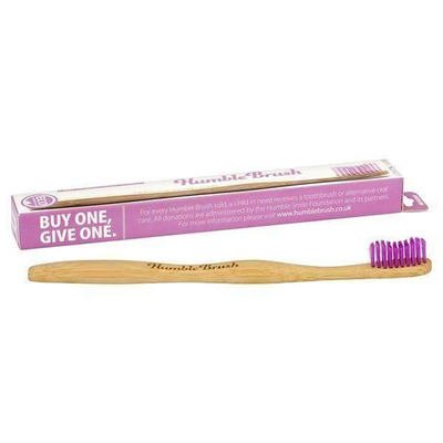 Humble Brush Eco-Friendly Bamboo Toothbrush for Adults Medium Purple 1 Piece