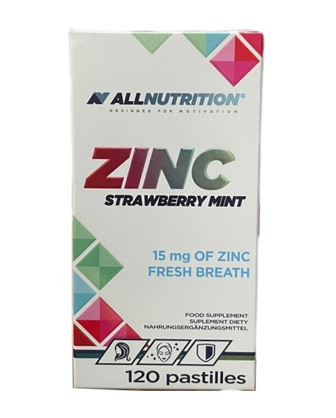 Allnutrition Zinc 15mg Supports Immune System Strawberry Mint 120 Lozenges