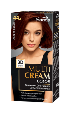 Joanna Multi Cream Permanent Intensive Hair Color Dye Care 44.5 Copper Brown 60x40x20g