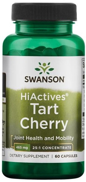 Swanson HiActives Tart Cherry 465mg for Joint Support 60 Capsules
