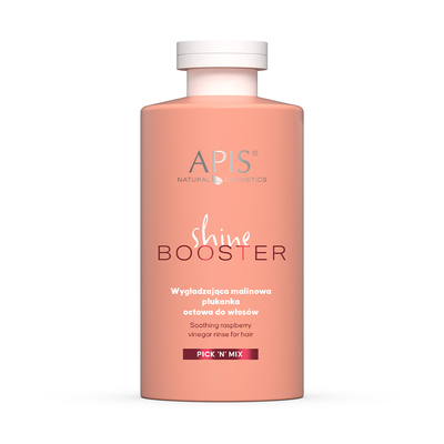 Apis Pick'N'Mix Shine Booster Soothing Raspberry Vinegar Rinse for Fizzy Dry Rough Hair 300ml