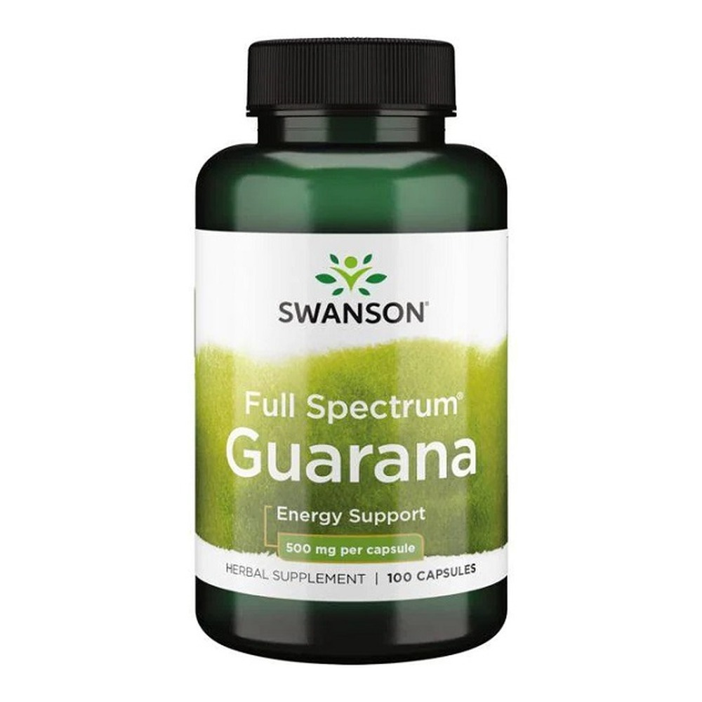 Swanson Full Spectrum Guarana 500mg for Energy and Focus 100 Capsules