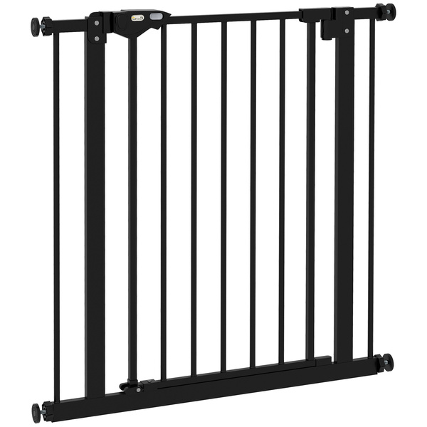 PawHut Adjustable Safety Gate w/ One Extensions, Four Adjustable Screws, Black