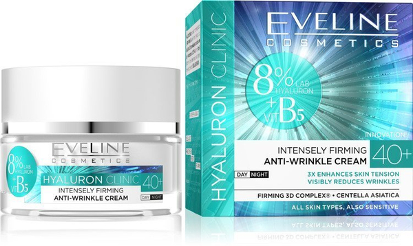 Eveline Hyaluron Clinic Anti-Wrinkle Day and Night Cream 40+ for Mature Skin 50ml
