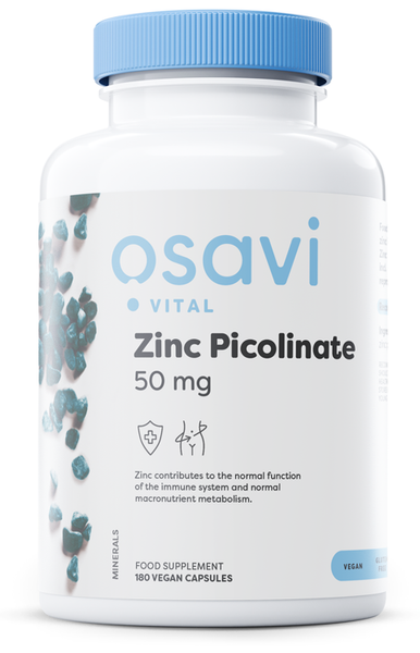 Osavi Zinc Picolinate 50mg for Immunity and Skin Health 180 Vegan Caps