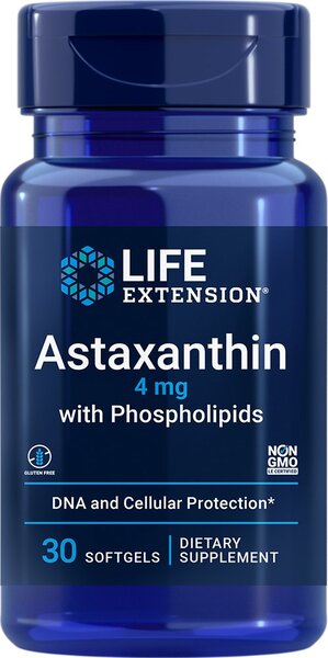 Life Extension Astaxanthin with Phospholipids For Eye Health and Antioxidant Support 4mg 30 Softgels