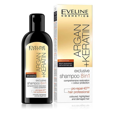 Eveline Exclusive Argan Keratin 8in1 Shampoo for Dyed and Highlighted Hair 150ml