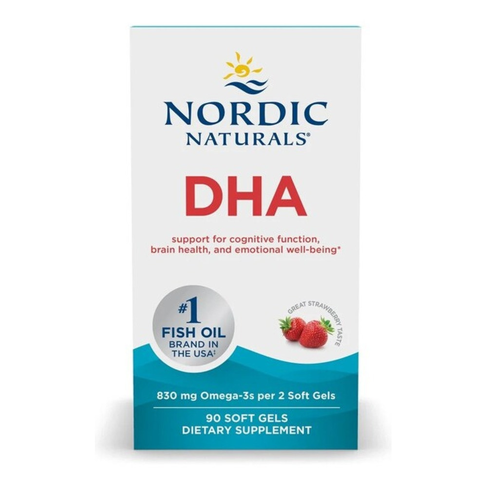 Nordic Naturals DHA Strawberry Flavored Softgels For Brain and Nervous System Support 90 Softgels