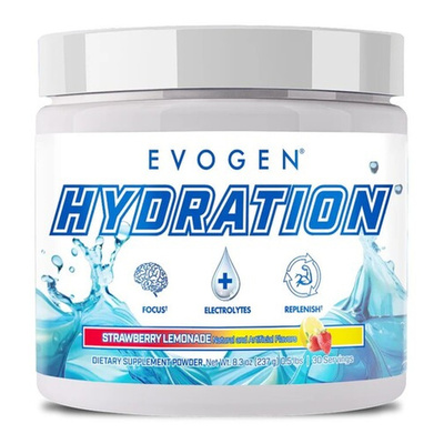 Evogen Hydration Strawberry Lemonade Hydration Powder with Electrolytes For Rehydration and Focus 237g