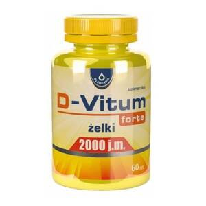 D-Vitum Forte 2000 IU Vitamin D and C Jellies for Children and Adults 60 Pieces