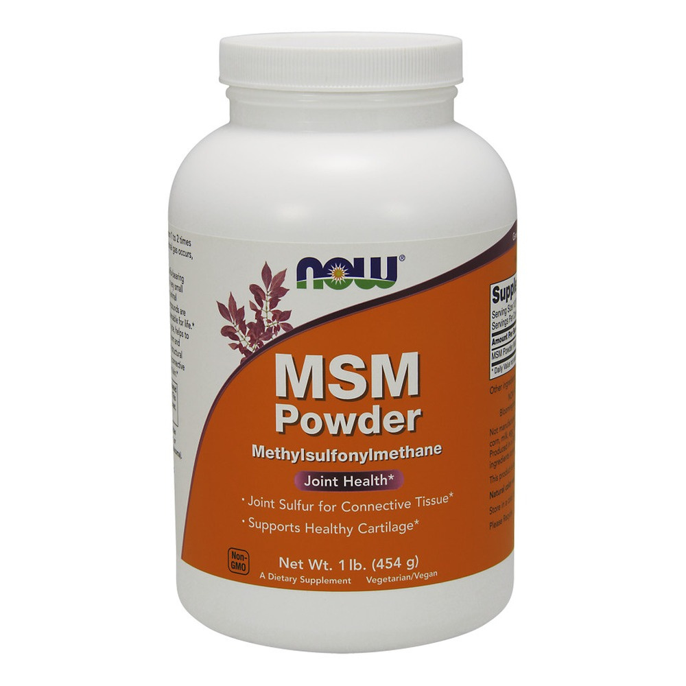 NOW Foods MSM Powder Natural Support for Joints Skin and Hair 454g