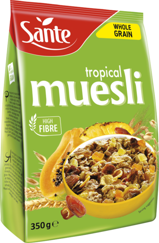 Sante Tropical Muesli 350g Best Before 13.02.26