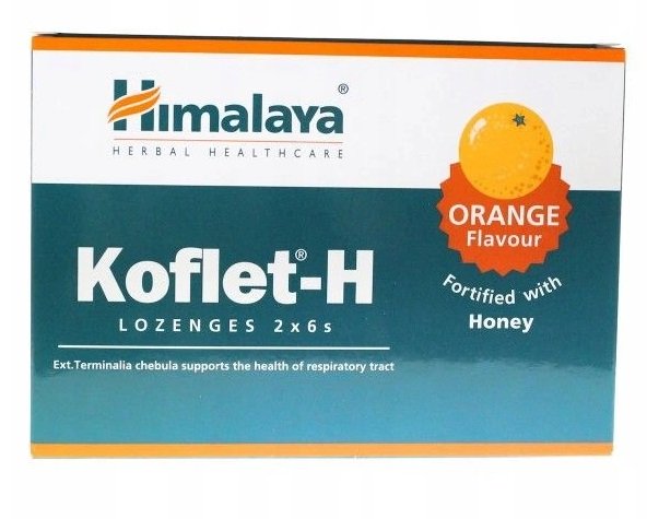 Himalaya Koflet-H Orange Supports Respiratory Health 12 Lozenges