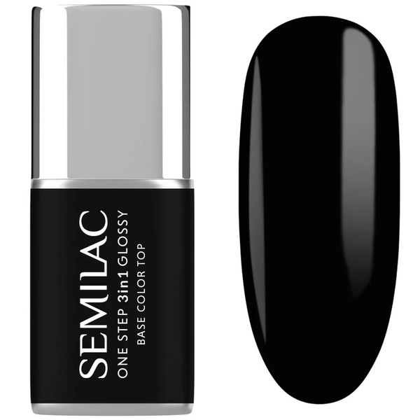 Semilac One Step 3in1 Hybrid Gel Polish S190 The Black 7ml