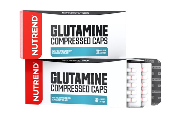 Nutrend Glutamine Compressed Caps L-Glutamine in Capsules For Muscle Recovery 120 Capsules