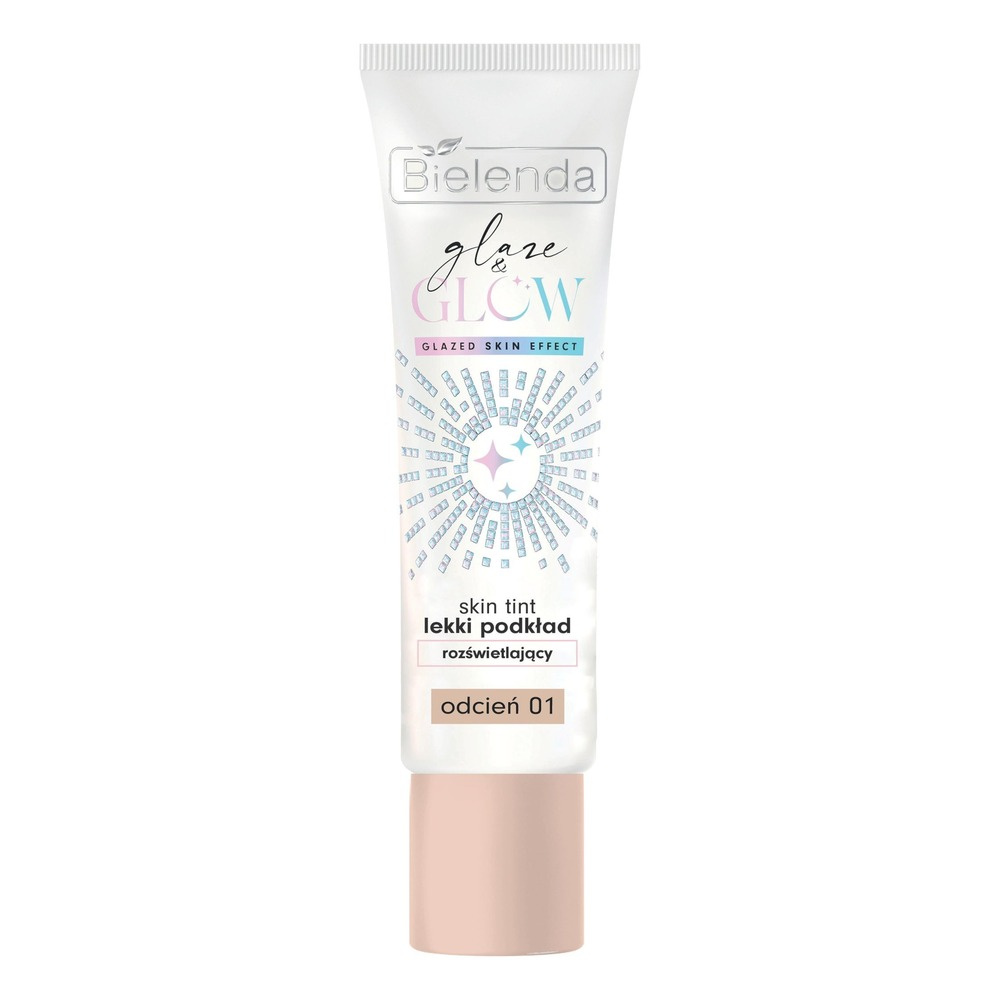 Bielenda GLAZE & GLOW, skin tint light illuminating foundation, shade 01, 30g