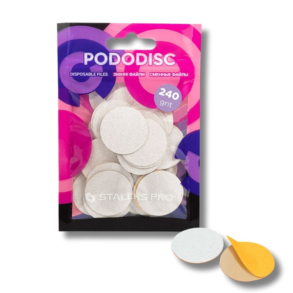 Staleks Pro Expert Disposable Pododisc Pedicure White Files  Size S Grit 240 50pcs