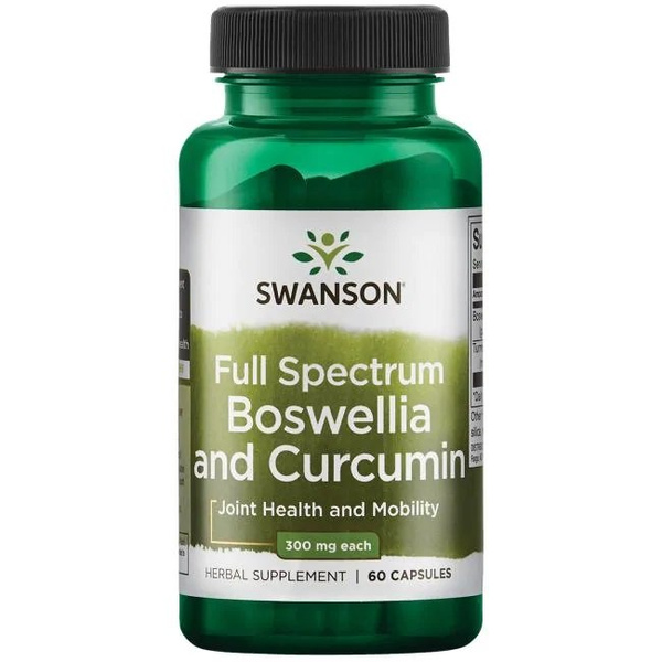 Swanson Boswellia and Curcumin 300mg for Joint Support 60 Capsules