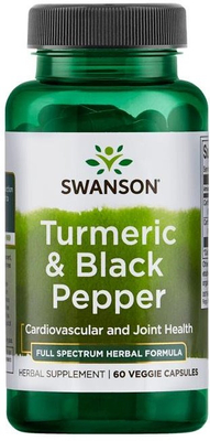 Swanson Turmeric and Black Pepper for Immune and Digestive Support 60 Vcapsules