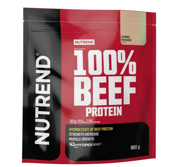 Nutrend 100% Beef Protein Almond Pistachio Protein Supplement for Muscle Growth 900g