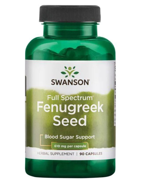 Swanson Fenugreek Seed 610mg for Glucose Metabolism Support 90 Capsules