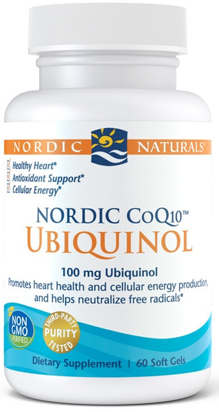 Nordic Naturals Nordic CoQ10 Ubiquinol 100mg for Energy and Antioxidant Support 60 Softgels