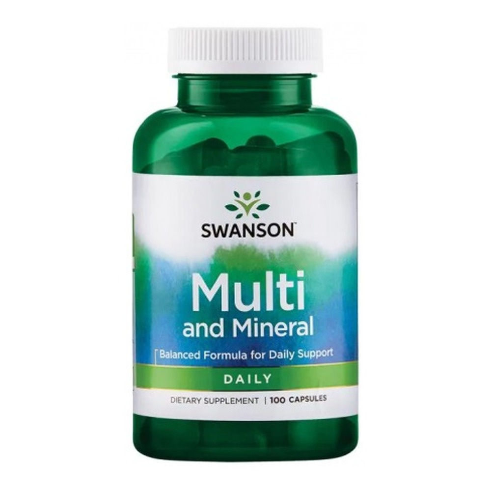 Swanson Multi and Mineral Daily Vitamin Complex for Wellness Support 100 Capsules