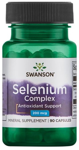 Swanson Selenium Complex 200mcg for Normal Thyroid and Immune Function 90 Capsules