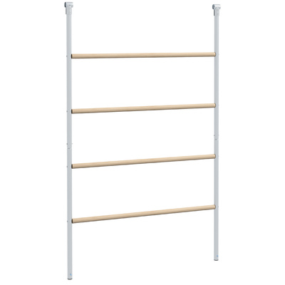 PawHut Chicken Perch for Coop, Wooden and Galvanised Steel Roosting Bar Jungle Gym, Chicken Roosting Ladder for Backyard Farm