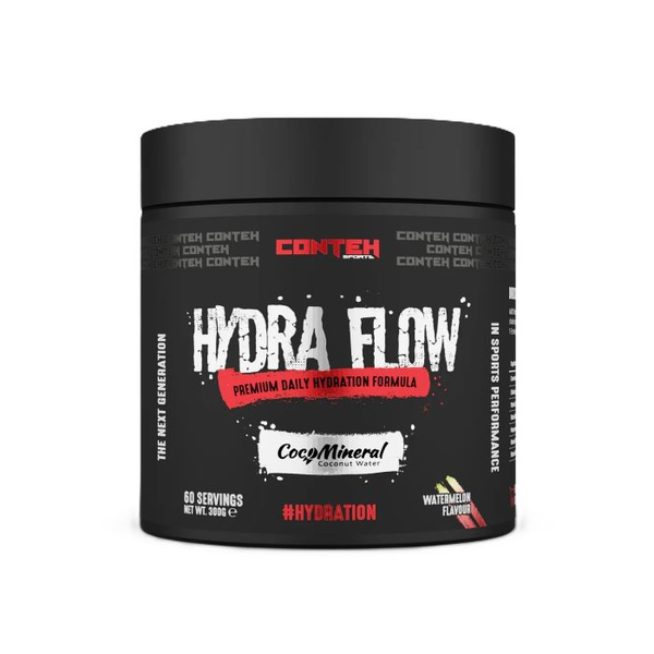 Conteh Sports Hydra Flow Watermelon Flavoured Electrolyte Powder for Hydration and Post Workout Recovery 300g