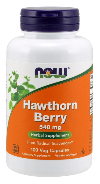 NOW Foods Hawthorn Berry 540mg as a Free Radical Scavenger 100 Capsules
