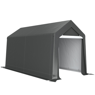 Outsunny 3.6 x 2.1m Portable Outdoor Shed, with Window - Dark Grey