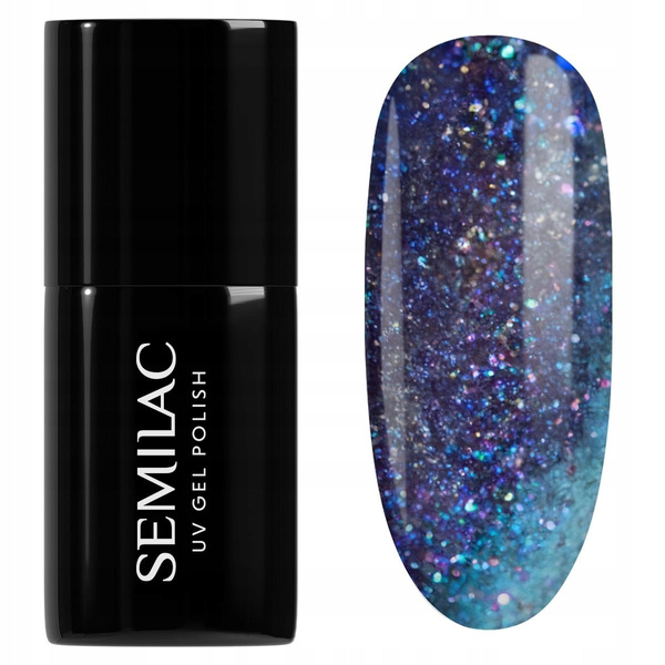 Semilac Galaxy Flash Hybrid Gel Polish Cat Eye Effect 826 Virtual Blue 7ml