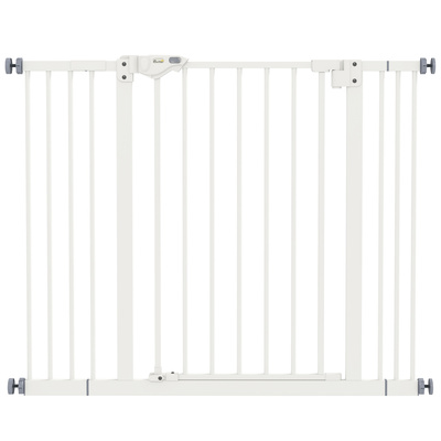 PawHut Adjustable Safety Gate w/ Two Extensions, Four Adjustable Screws, White