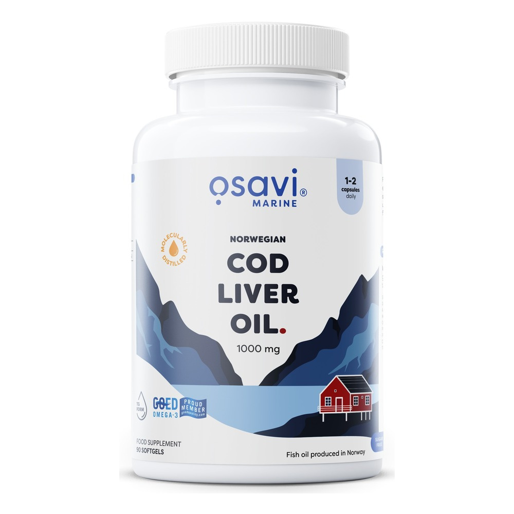 Osavi Norwegian Cod Liver Oil 1000mg Lemon 90 softgels