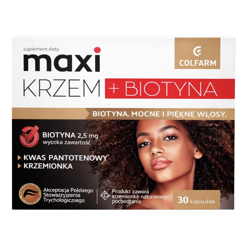 Maxi Krzem + Biotin Vitamins and Micronutrients Silica 30 Capsules