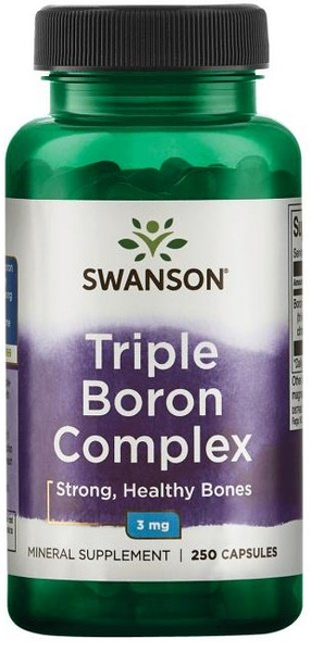 Swanson Triple Boron Complex 3mg for Strong Bones 250 Capsules