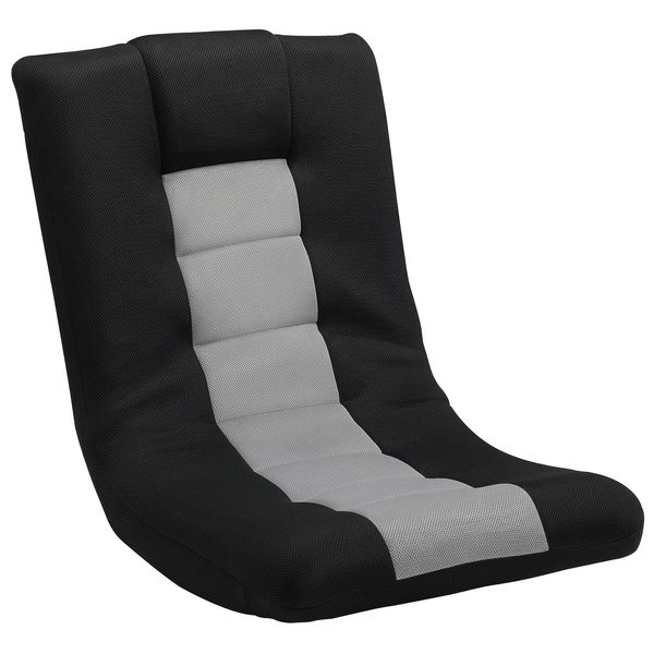 HOMCOM Floor Chair, Folding Floor Sofa with Adjustable Backrest, Wide Seat, Swivel Base, Black